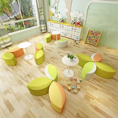 休息区异形创意个性办公室沙发组合凳子早教中心幼儿园培训班机构