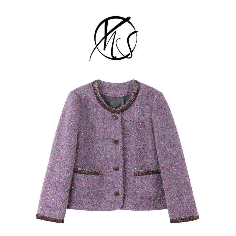 NANJIE/楠姐粉色粗纺珠片羽绒服