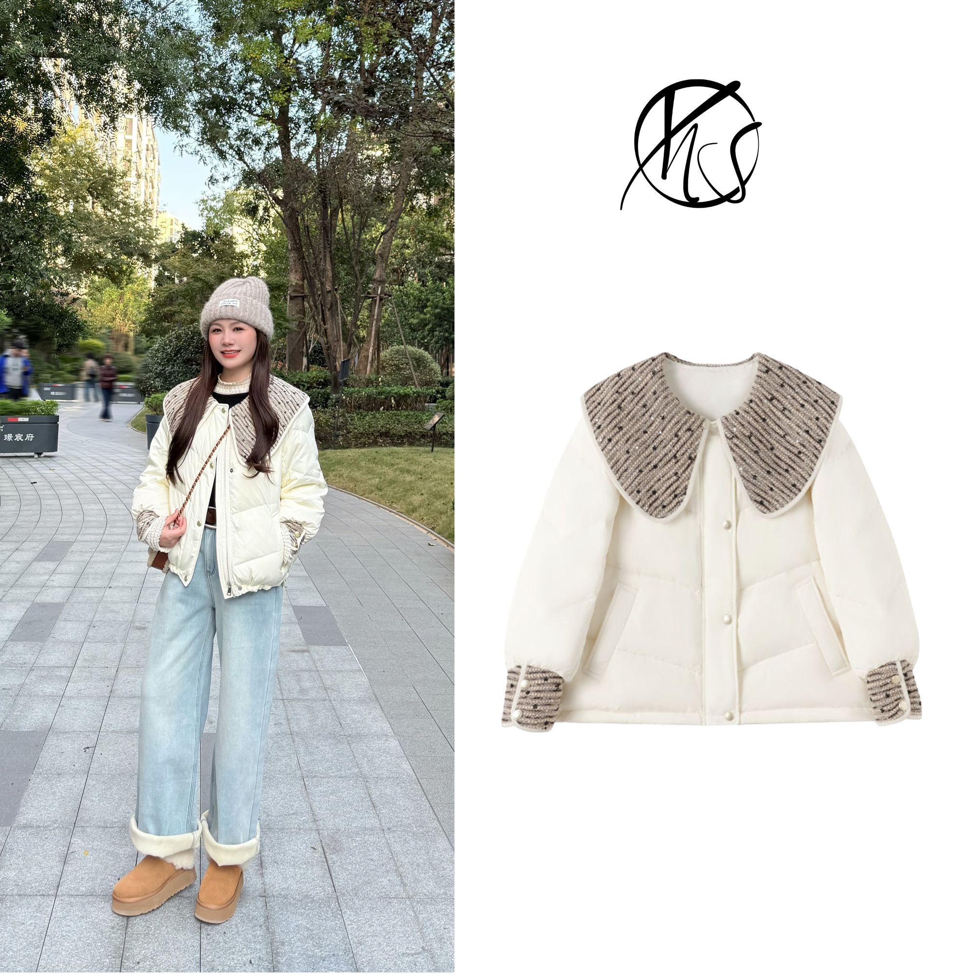 NANJIE/楠姐大翻领羽绒服