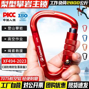 备承重扣丝扣快挂 梨形登山扣攀岩自动主锁高空作业安全挂钩连接装