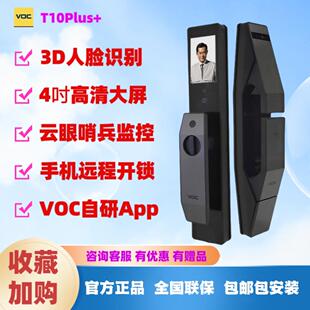 人脸识别哨兵视频监控家用防盗门指纹锁密码 VOC智能锁T10Plus 锁