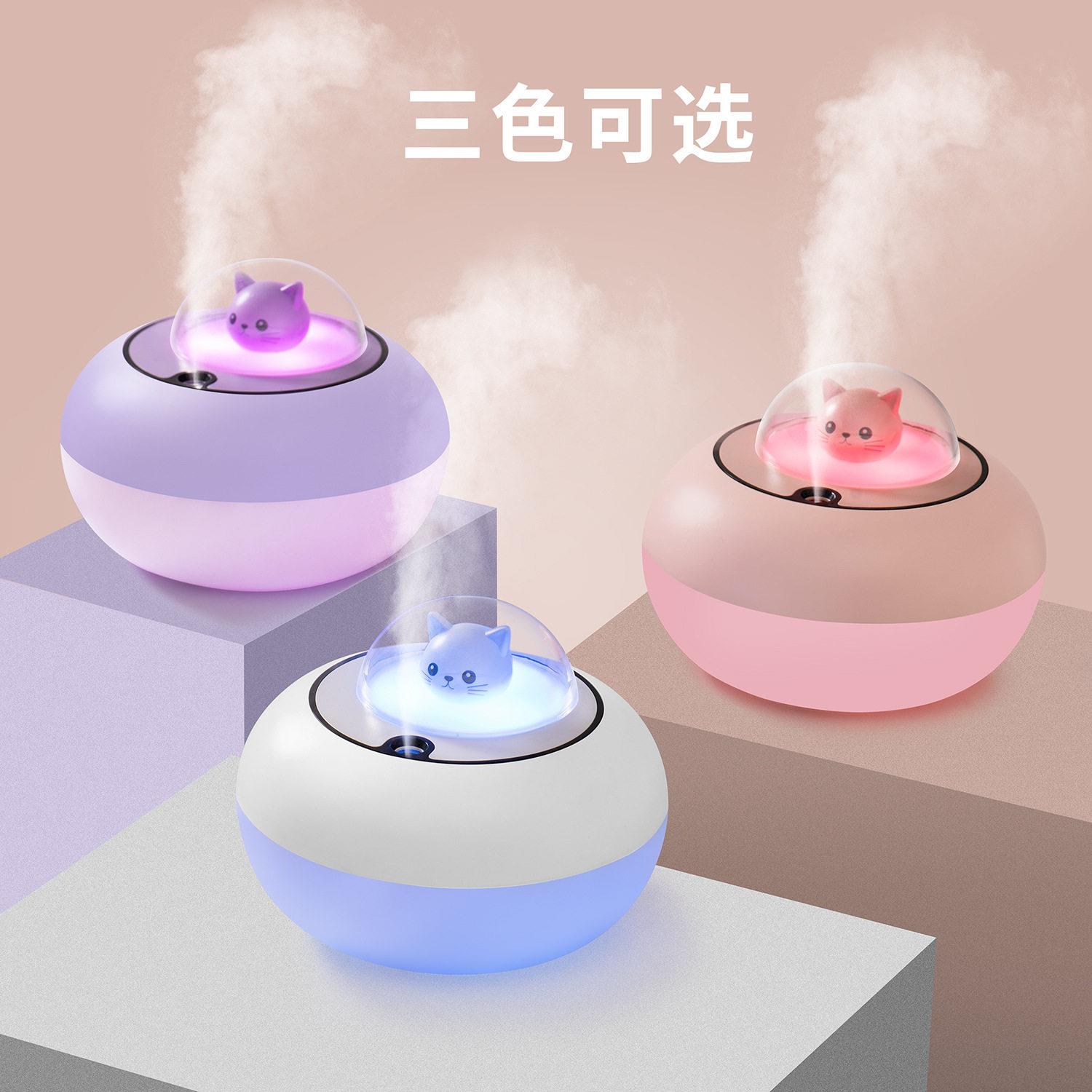 萌猫加湿器家用车载加湿器出雾器静音纳米补水办公空气喷雾器