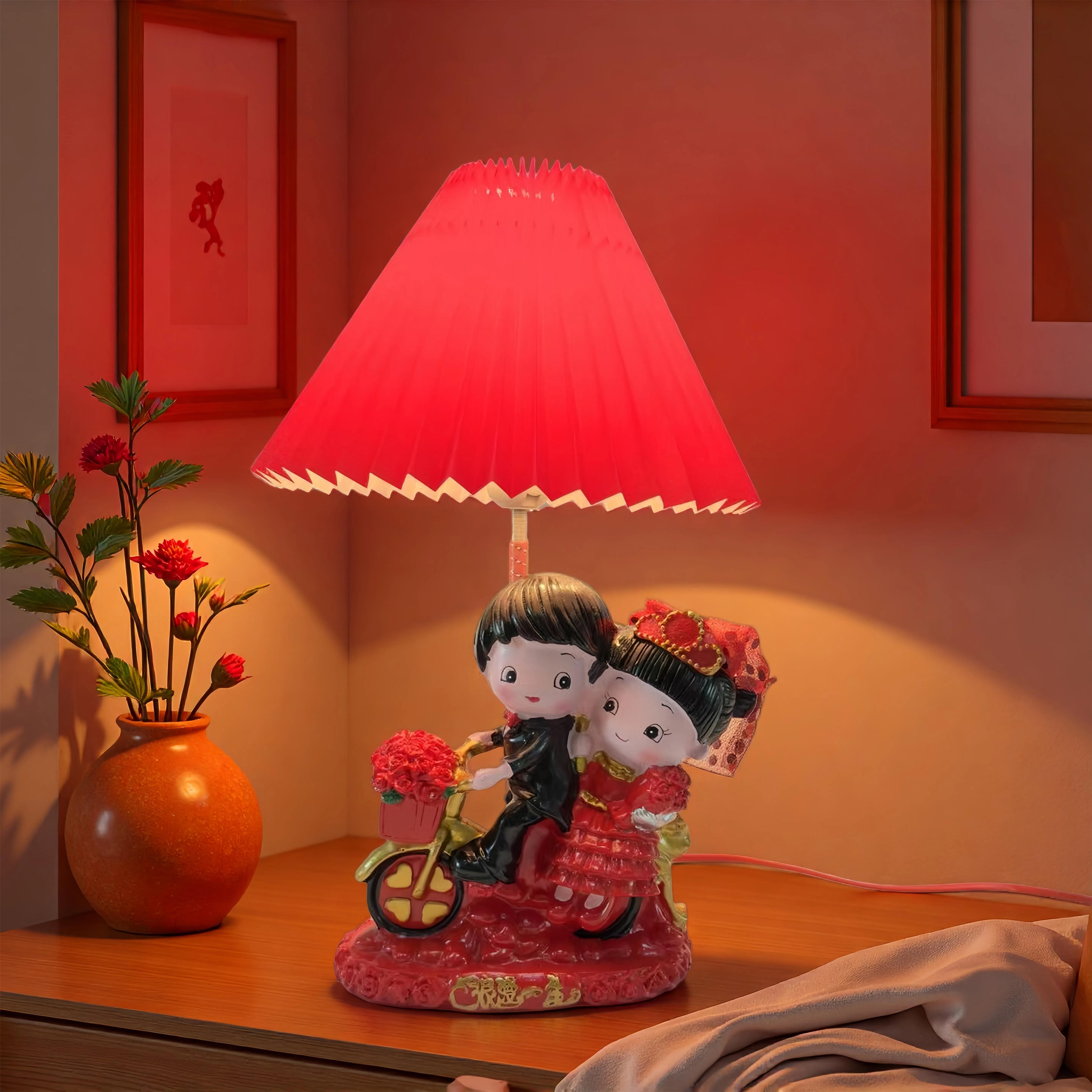 卧室床头灯结婚礼物红色婚房台灯婚礼夜灯浪漫长明灯婚庆摆件礼品
