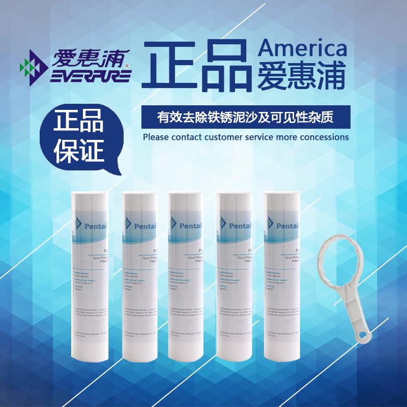 美国滨特尔爱惠浦净水器 10寸前置PP棉滤芯 粗滤芯5只包邮送扳手
