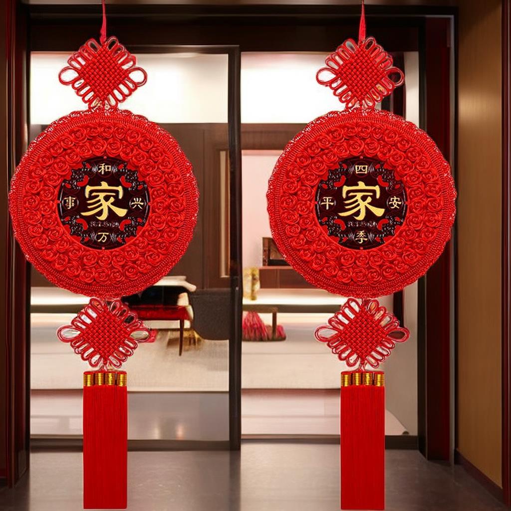 新居入户门桃木挂饰乔迁之喜装饰中国结客厅福字挂件搬家仪式用品
