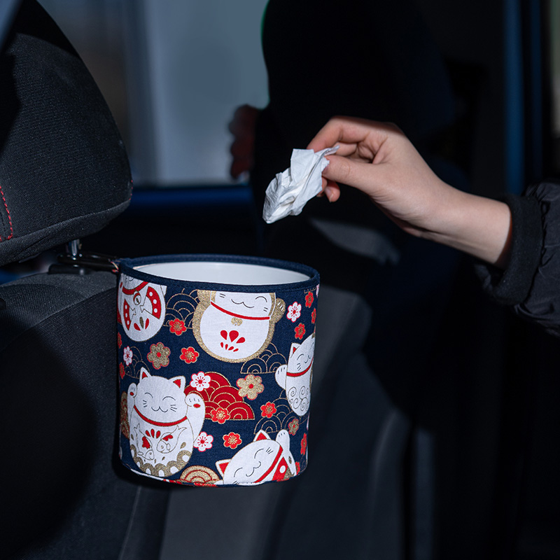 媛艺车载垃圾桶汽车内用置物箱车用收纳袋悬挂式后座前排车上用品