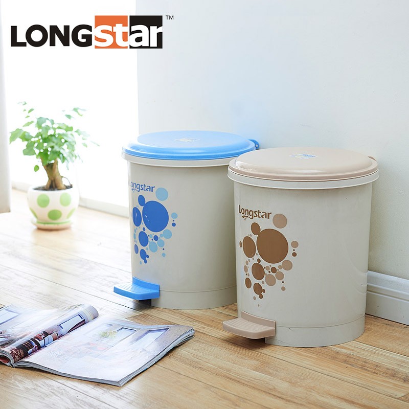 龙士达脚踩脚踏式垃圾桶家用带盖有盖卫生间卧室翻盖卡通可爱厕所