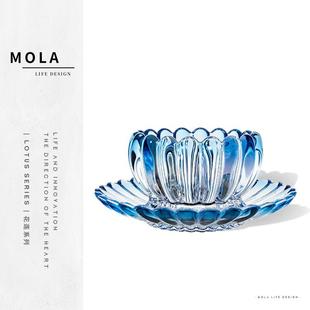 花莲 MOLA.Hualian.杯具水晶玻璃花边燕窝碗家用田园甜品咖啡杯