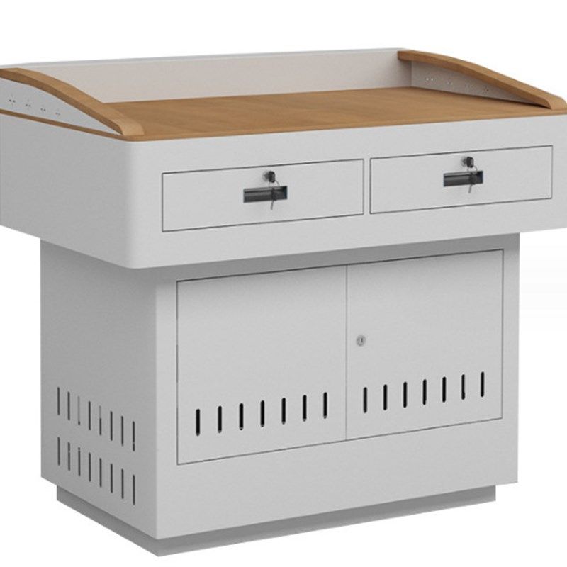 厂家直销多媒体讲台学校教师讲桌钢制多功能翻转电脑教室讲台桌子