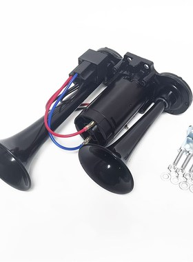 现货跨境热销一体式双管气喇叭12V摩托车汽车气喇叭300dB