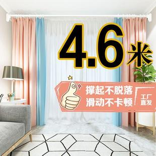 伸缩杆家用白色单杆简易罗马杆晾衣杆可伸缩窗帘杆 免打孔安装