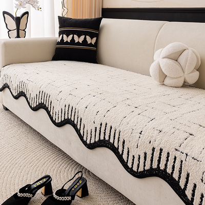异形沙发垫秋冬季毛绒一片式直排