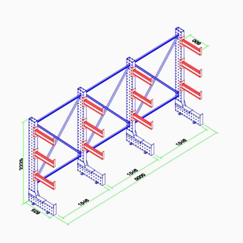 双面重型悬臂式货架铝材型材铜排棒料货架板材五金钢管布匹托臂架
