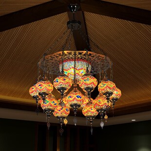 异丽东南亚风格 灯具 复古铁艺吊灯酒吧工业风餐厅客厅茶室灯饰泰式