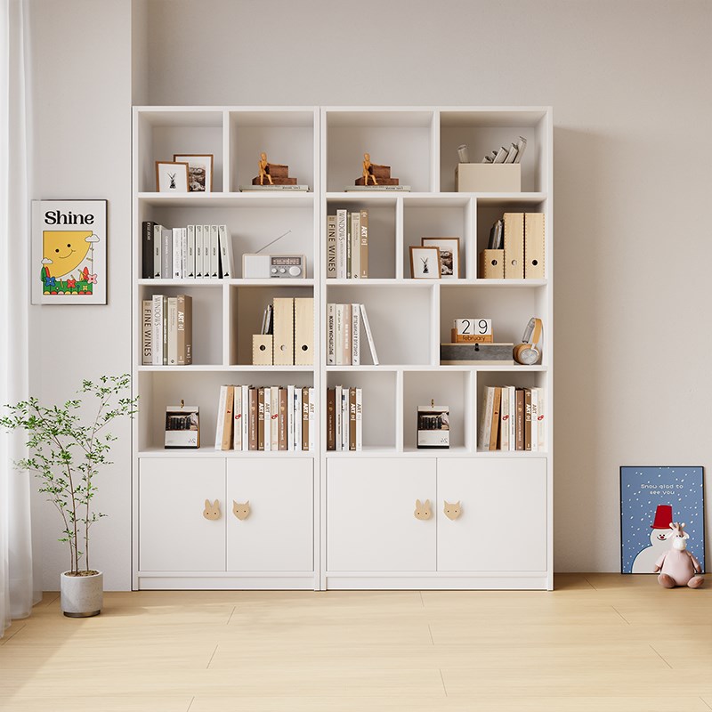 木造一物实木书架书柜储物柜一体靠墙客厅家用展示橱学生落地置物