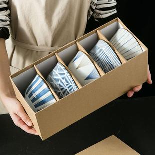 陶瓷碗家用套装 创意网红吃饭餐具 日式 大号5英寸5个米面圆饭碗个性