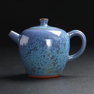 台湾浮翠蓝玉茶壶功夫茶具茶道家用泡茶壶品茗杯主人杯子三才盖碗