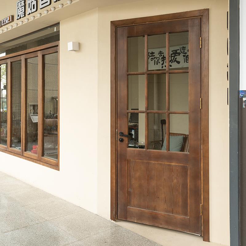 定制纯原木实木门隔热隔音阳台进户门折叠窗平开窗定制简约套装