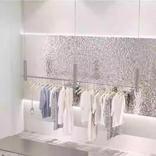 展示架橱窗钢丝绳吊架衣服架婚纱高档服装 服装 店不锈钢拉丝银悬挂