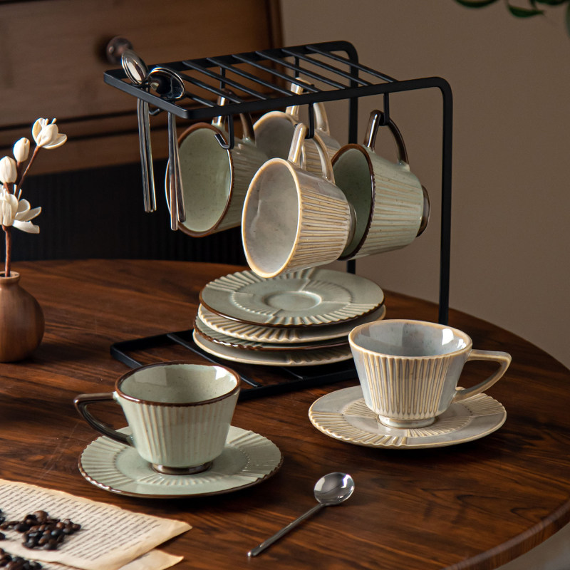 日式窑变简约复古咖啡杯碟家用陶瓷马克杯办公室喝水杯子下午茶杯,餐饮具,咖啡杯,淘宝优惠券,粉丝福利购,淘宝优惠卷