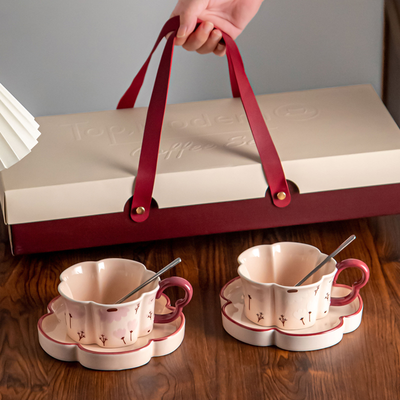 SUCCOHOMEWARE小清新桃花咖啡杯