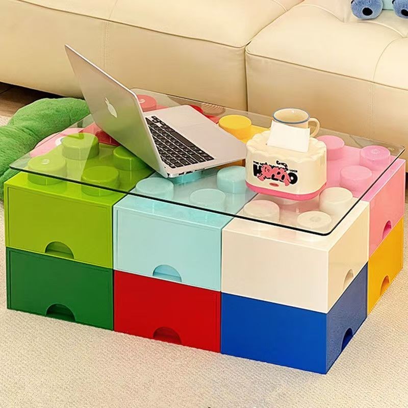 多巴胺积木茶几小茶几沙发旁边几边柜可叠加收纳箱客厅装饰小桌子