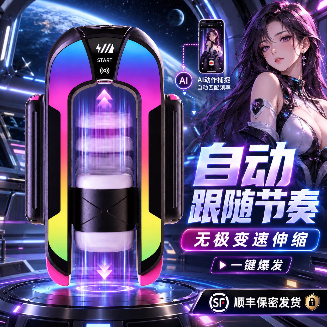 TINGON电动飞机杯全自动伸缩男用自慰器成人用品锻炼神器脱敏训练