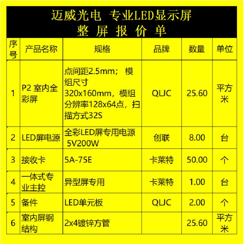 led屏幕显示屏酒店餐饮电子显示屏舞台P2会议室广告屏室内电子屏