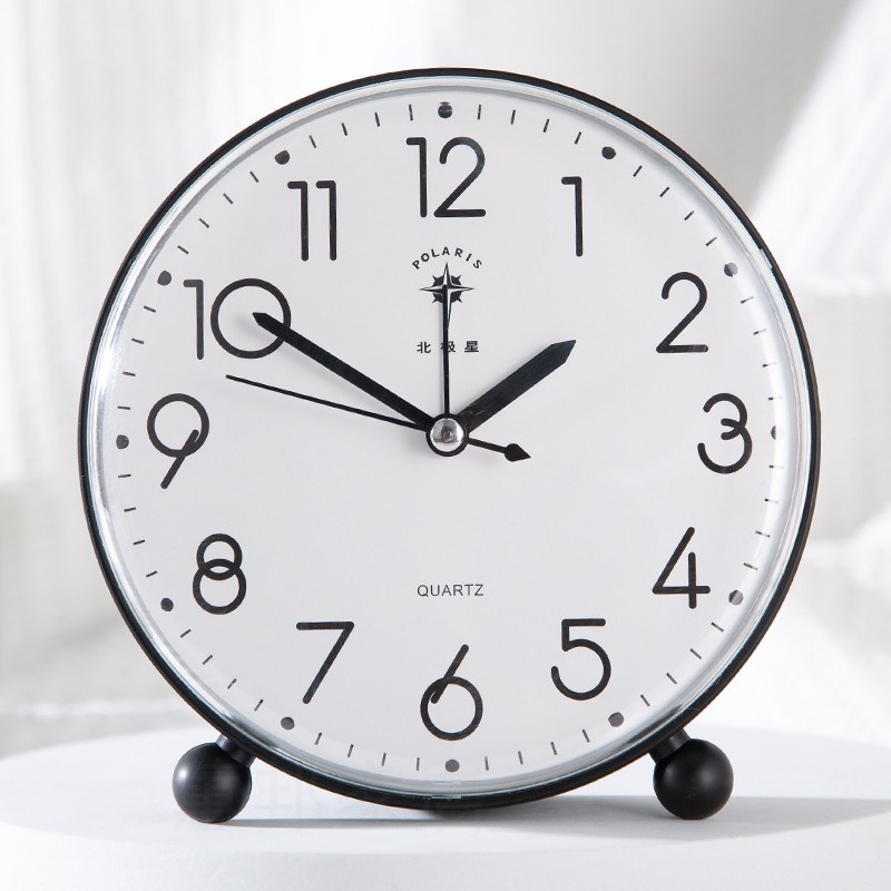家用闹钟老人学生时尚o客厅挂摆两用钟表男孩女孩卧室静音书桌台