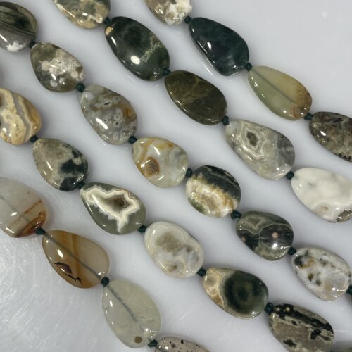 跨境海洋石 不规则梨形异形串珠 天然石手工散珠Diy项链半成品