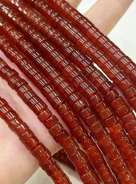 3X6MM AAA天然红玛瑙玉髓红色扣片  DIY隔片配饰