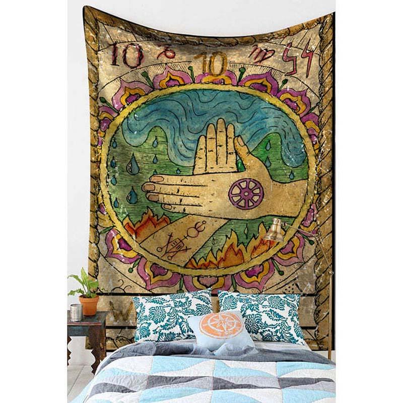 北欧玛雅文明迷幻塔罗牌挂布背景布定制床头艺术大壁毯装饰挂画