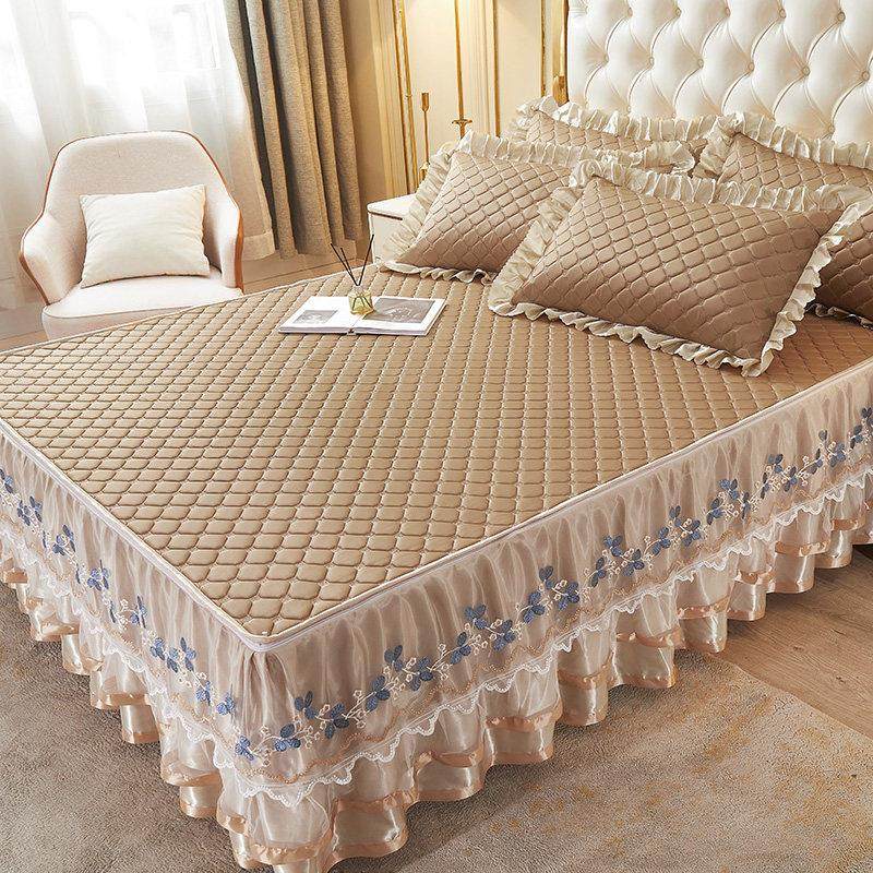 轻奢蕾丝冰丝凉席床裙三件套可拆卸夏乳胶软席子机洗床罩款空调席,床上用品,乳胶席,淘宝优惠券,粉丝福利购,淘宝优惠卷