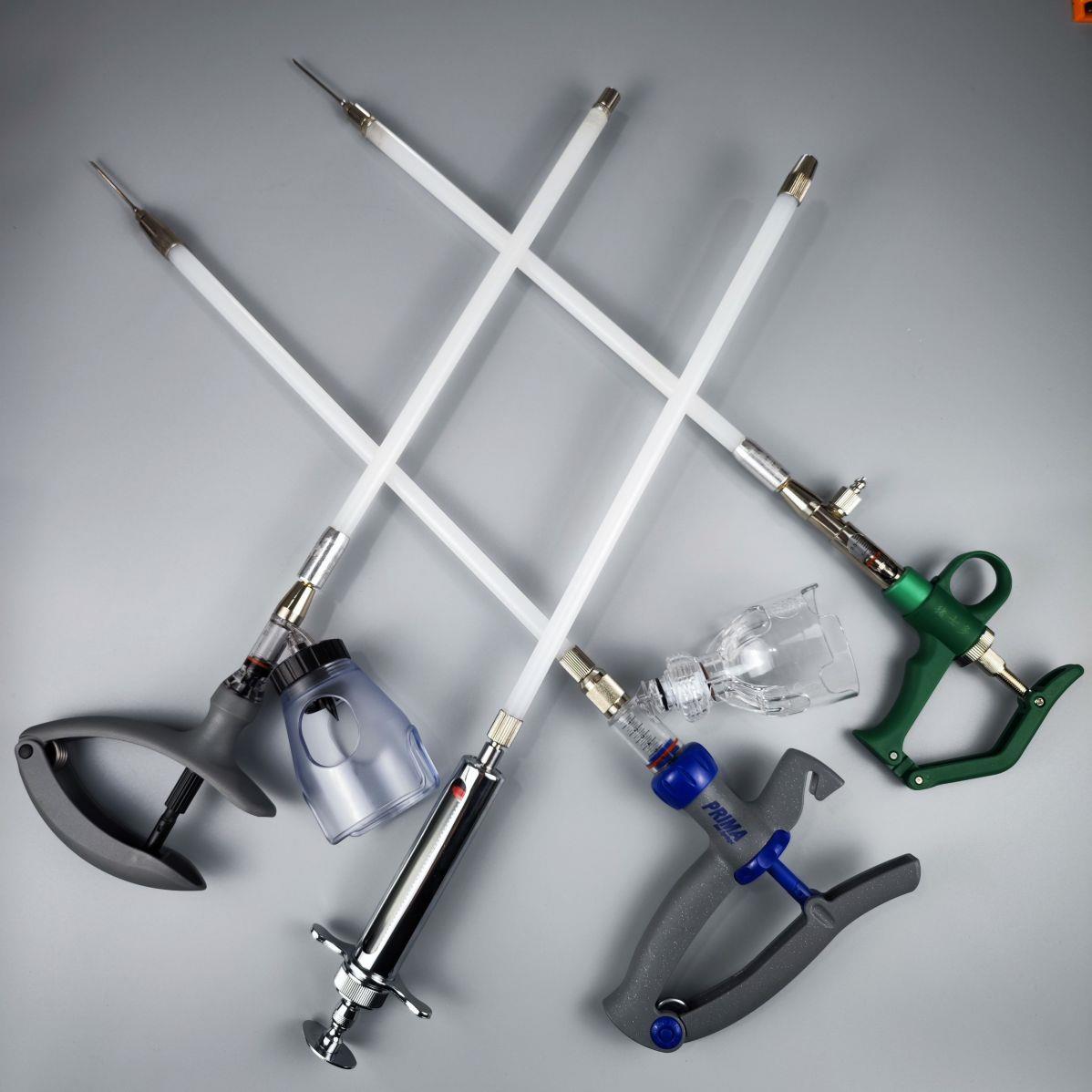 兽用注射器延长杆延长管延长臂加固款铁包塑不锈钢