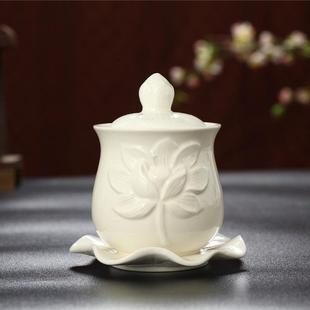 纯白 供水杯观音圣水杯佛前供杯敬神杯净水杯 陶瓷家用佛具用品