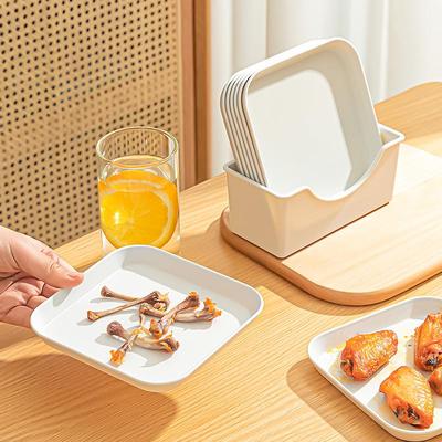 日本吐骨头盘碟家用吐骨碟蘸料碟小号盘子碟子塑料食品级垃圾渣盘