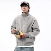 美式 外套 vintage哈灵顿重工设计感短款 解构廓形立领夹克男款 秋季