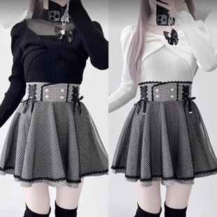 日单蕾系量产型清楚系ROJITA风格秋冬保暖日系甜美蝴蝶结针织毛衣