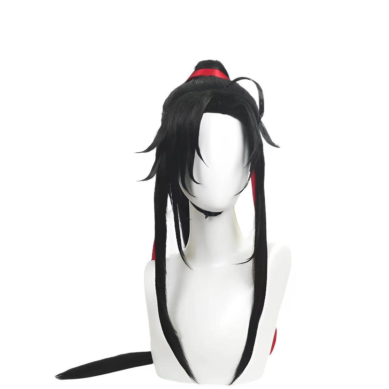 2025新款魔道动漫祖师夷陵老祖魏无羡少年版cos假发黑色古风单马