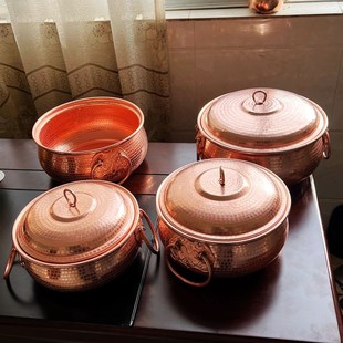 铜锅纯铜汤锅 家用铜锅 u涮锅 加厚涮羊肉厨房清汤纯铜锅纯手工打
