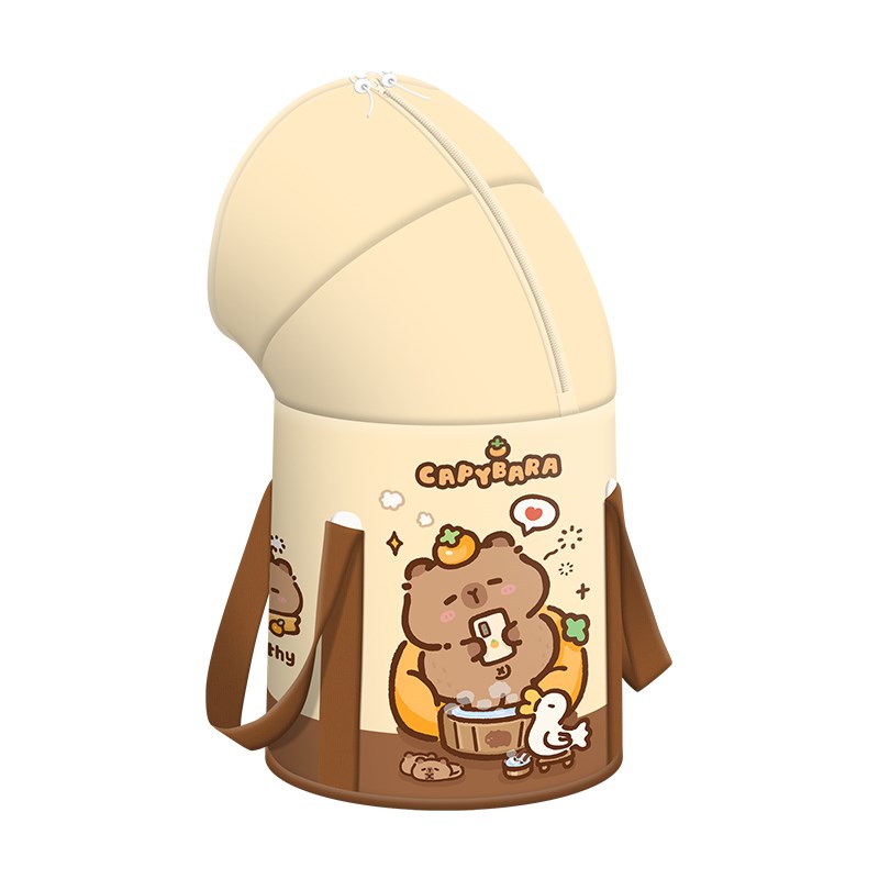 卡皮巴拉泡脚桶过小腿可折叠家用女生泡脚袋便携足浴桶宿舍洗脚桶