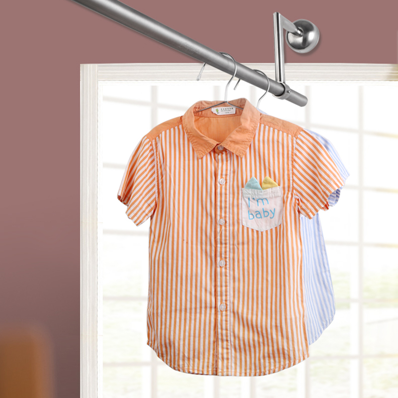 永固侧装7字型晾衣杆阳台固定式不锈钢吊座壁挂石膏板吊顶晾衣架