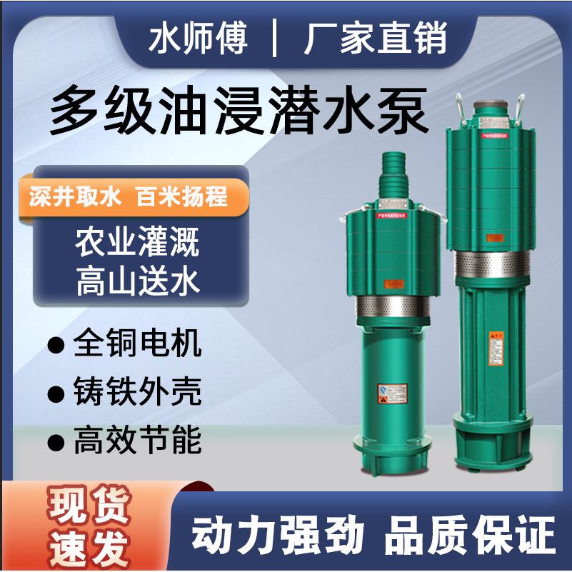 QD多级潜水泵家用220V油浸泵深井泵380V高扬程大流量抽水泵增压泵