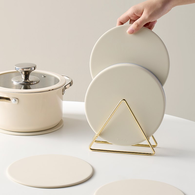 米立风物硅胶隔热垫圆形餐垫防烫砂锅垫厨房隔热盘垫碗垫杯垫加厚