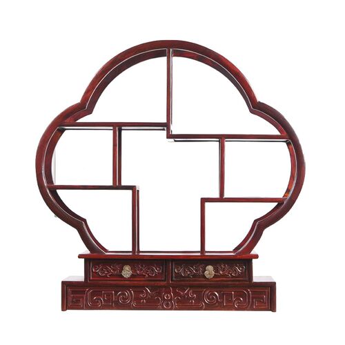 大红酸枝梅花拼版小博古架新中式实木组合书柜储物架古书架