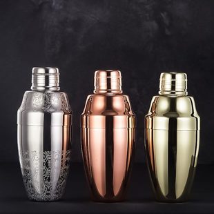 调酒器雪克壶shaker 酒吧灵魂经典 复古版 三段式 传统型摇酒壶镜光版