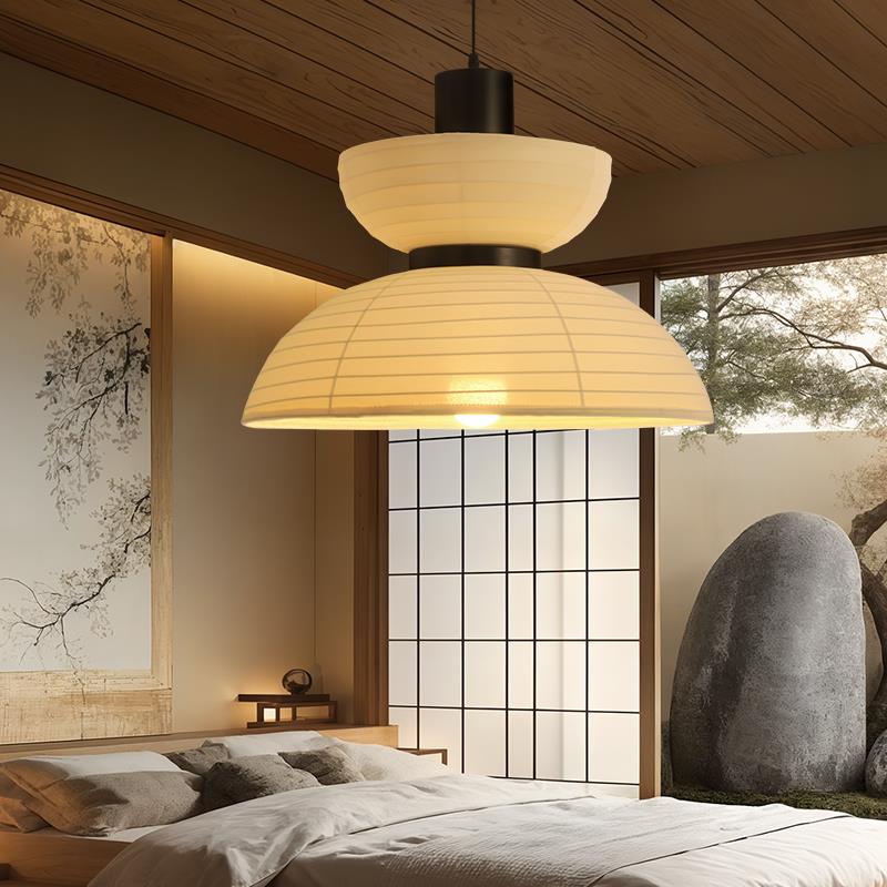 设计师复古布艺吊灯日式禅意茶室民宿茶室餐厅艺术创意布艺灯具