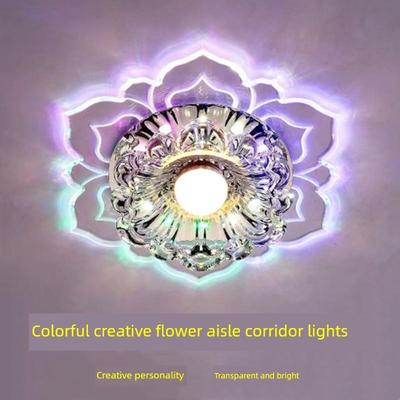 筒灯Led创意形状孔灯嵌入式花水晶通道灯走廊灯入口小天花板灯彩