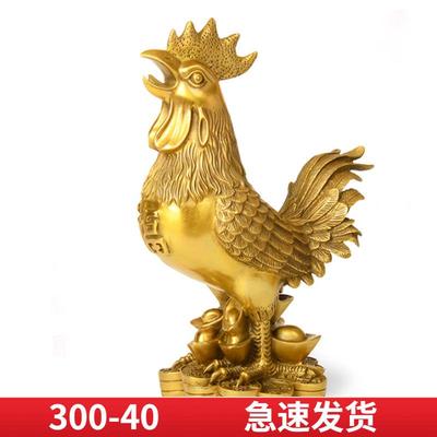 纯黄铜鸡摆件铜大号元宝金鸡公鸡福鸡家居办公室生肖鸡装饰工艺品