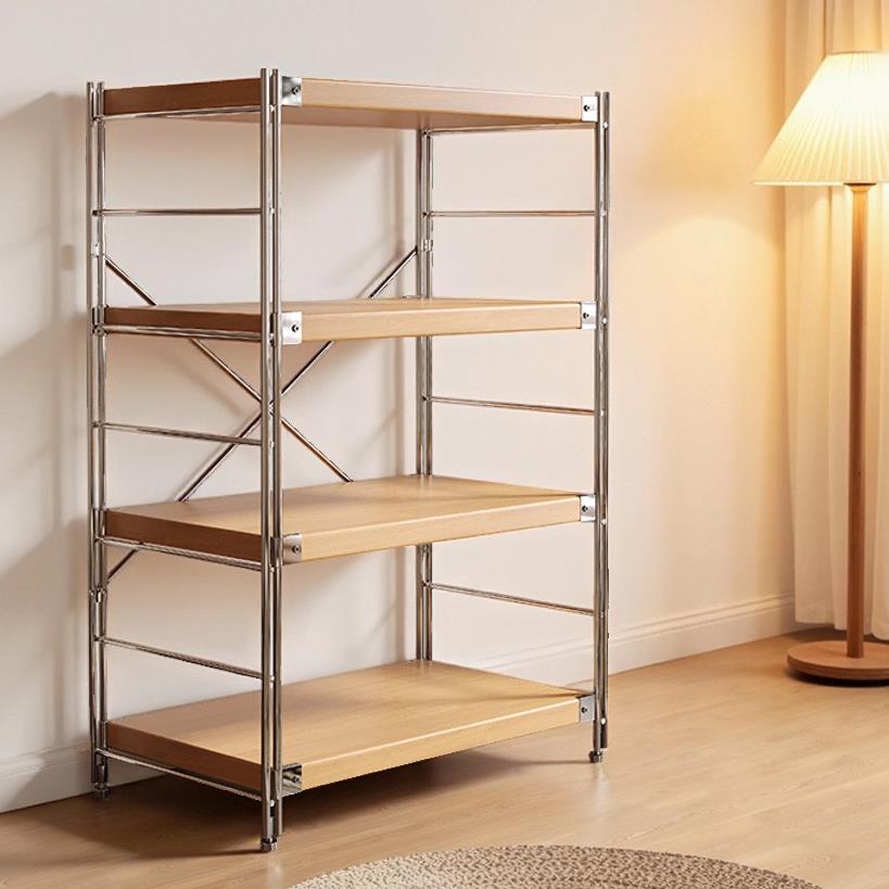 书架落地置物架书柜家用靠墙铁艺多层收纳货架简易客厅架子图书馆